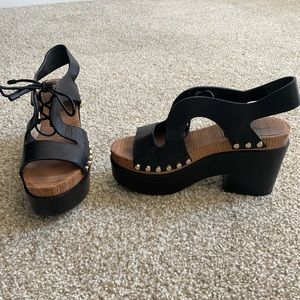 Balenciaga wooden clogs with studs